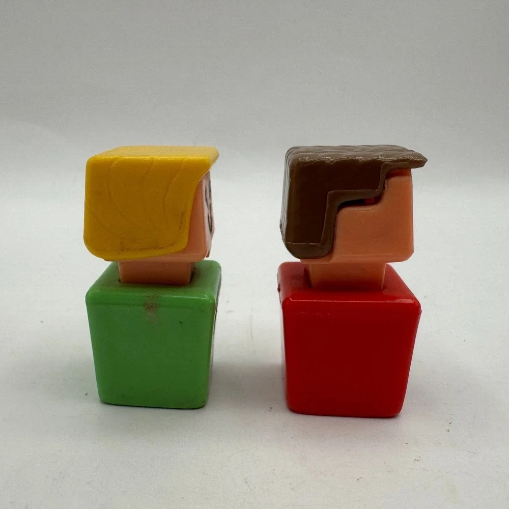 Fisher Price Little People Figures Kids‎ 2pc Red Green Good Vintage 1990s Chunky